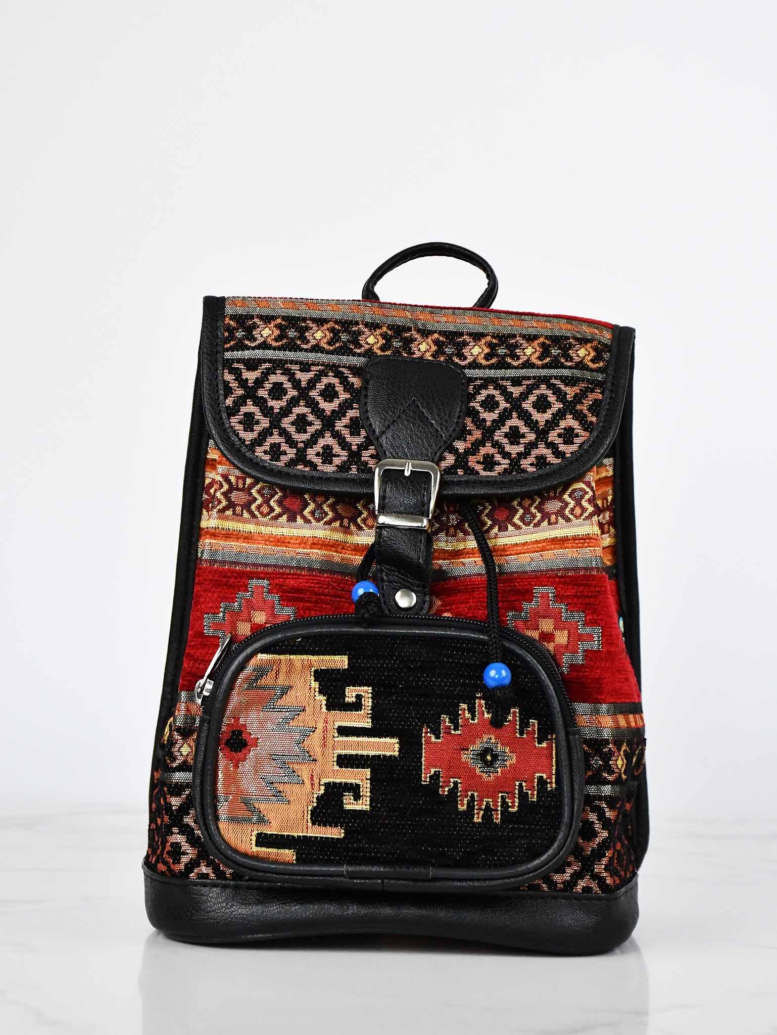 Turkish Handbag Backpack Aztec Black Red New Collection Sydney Grand Bazaar