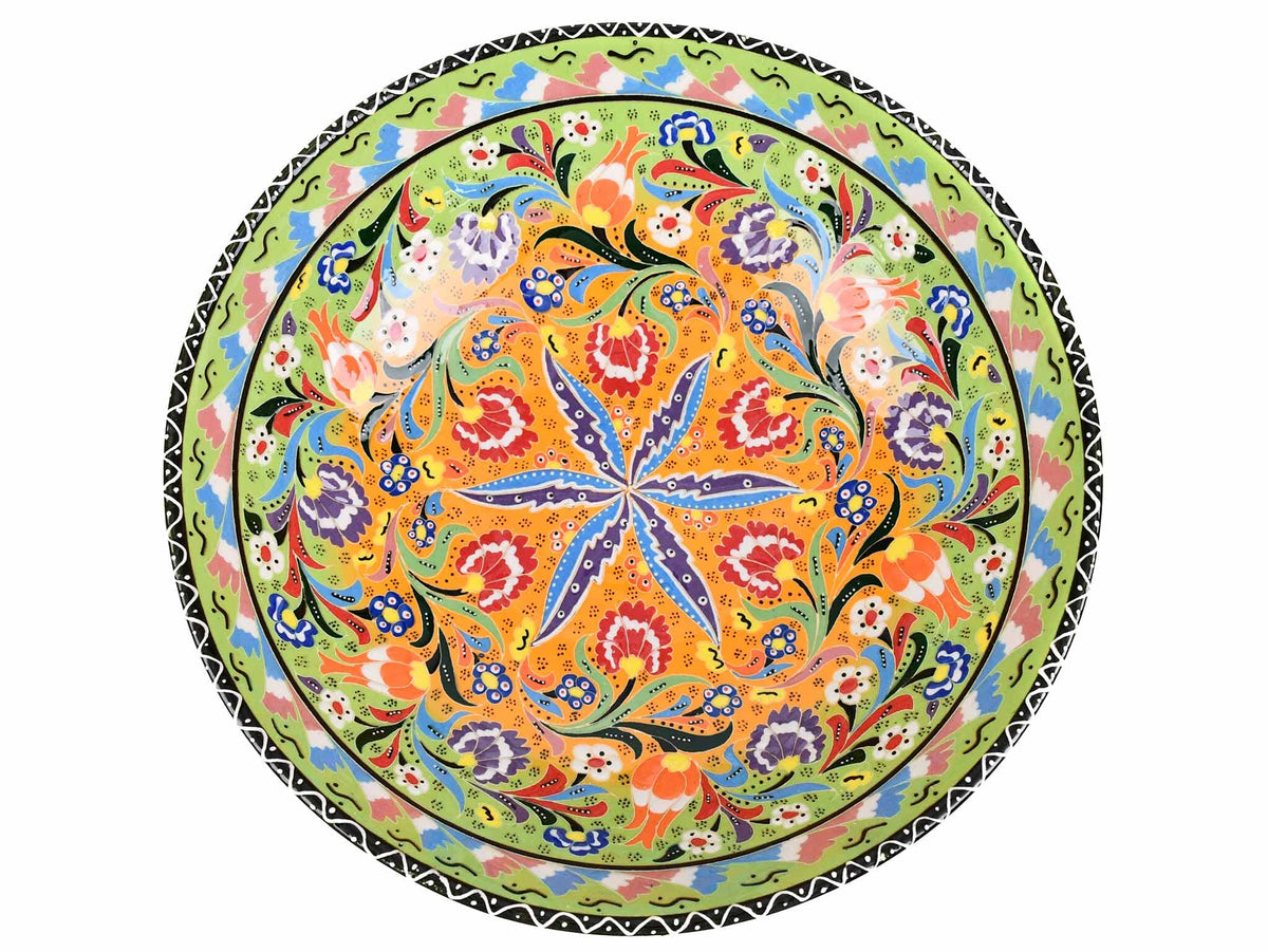 30 cm Turkish Bowls Flower Light Green Design 1 Ceramic Sydney Grand Bazaar 