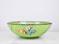 30 cm Turkish Bowls Flower Light Green Design 1 Ceramic Sydney Grand Bazaar 