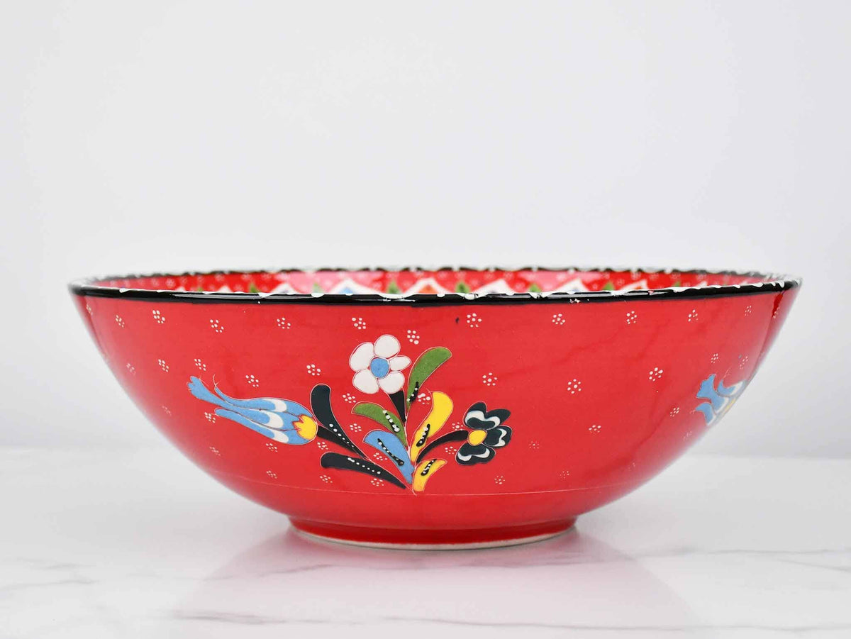 30 cm Turkish Bowls Flower Red Design 3 Ceramic Sydney Grand Bazaar 