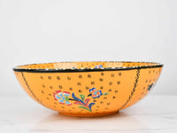 30 cm Turkish Bowls Flower Yellow Design 1 Ceramic Sydney Grand Bazaar 