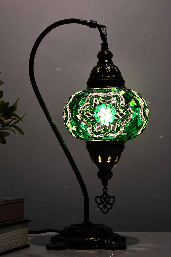 Turkish Lamp Mosaic Star Green 