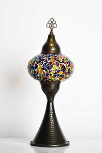 Turkish hammered table lamp colourful 