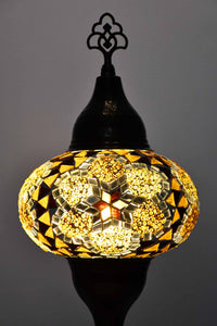 Turkish hammered table lamp brown 