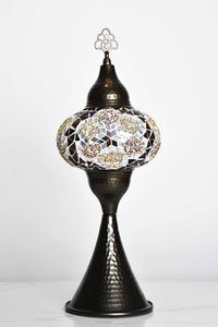 Turkish hammered table lamp brown 