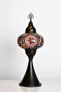 Turkish hammered table lamp colourful circle