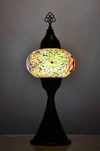 Turkish hammered table lamp colourful bead star