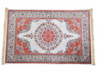 Turkish prayer rug orange grey