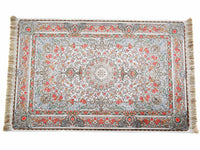 Turkish prayer rug orange brown beige