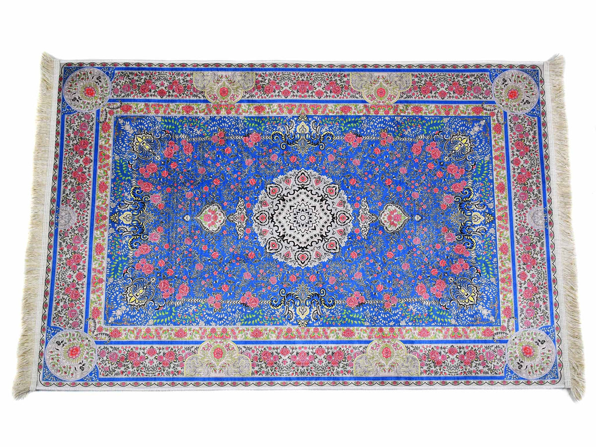 Turkish prayer rug blue red