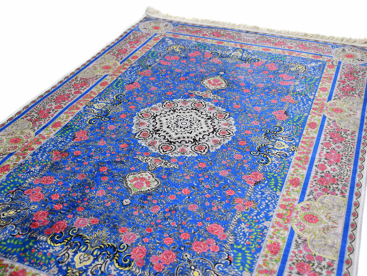 Turkish prayer rug blue red