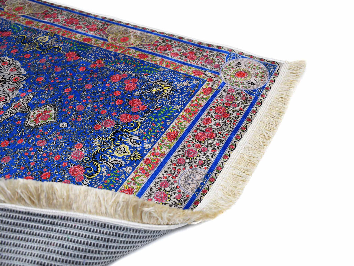 Turkish prayer rug blue red