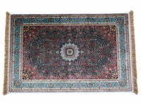 Turkish prayer rug colourful flower black