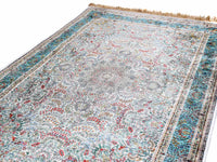 Turkish prayer rug colourful flower beige