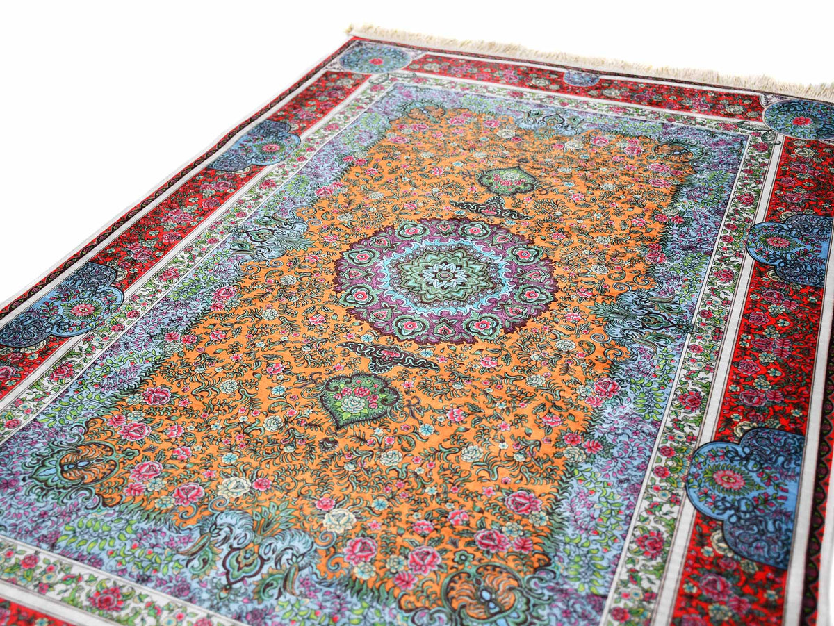 Turkish prayer rug red blue yellow