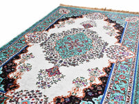 Turkish prayer rug green beige