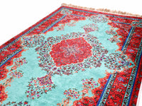 Turkish prayer rug red mint green