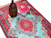 Turkish prayer rug red mint green