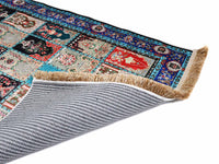 Turkish prayer rug patchwork blue border