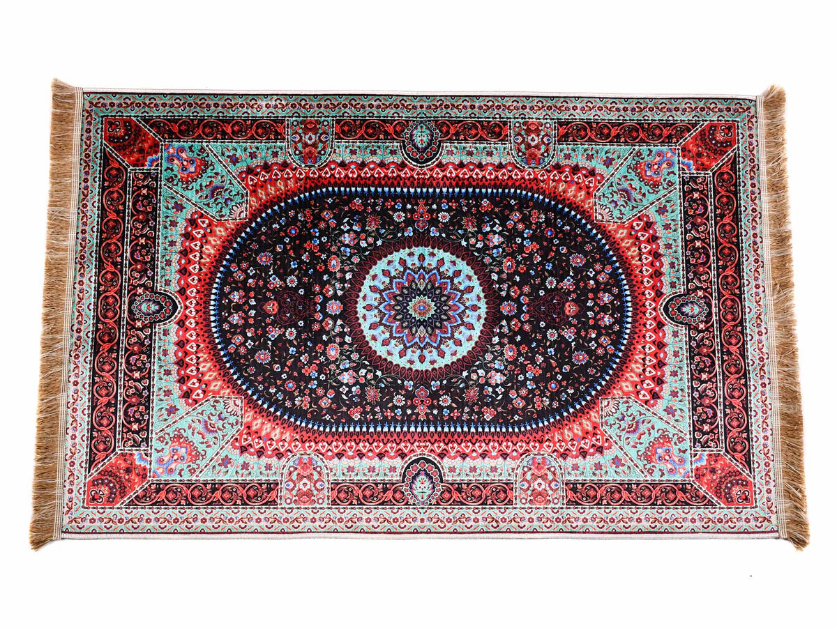 Turkish prayer rug brown green