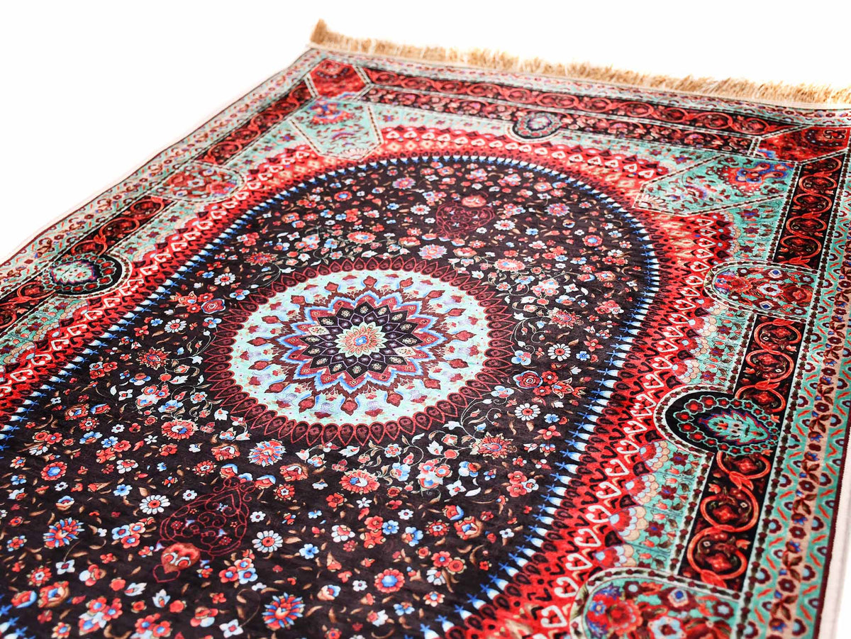 Turkish prayer rug brown green