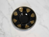 Glass Tea Cup Set of 6 Black Gold Collection