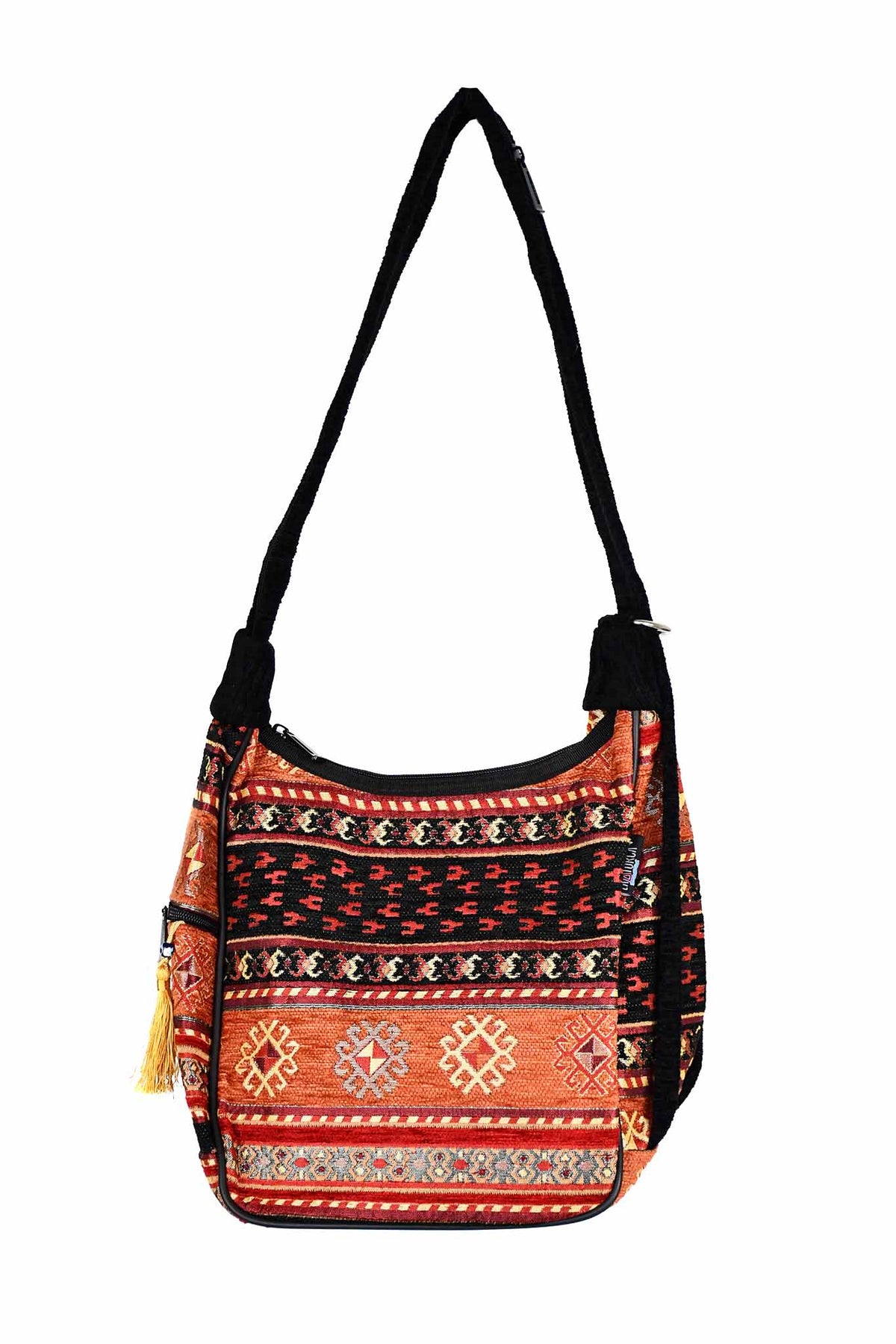 Turkish shoulder bag Aztec rusty black