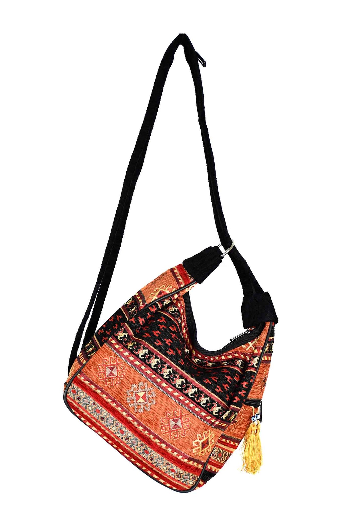 Turkish shoulder bag Aztec rusty black