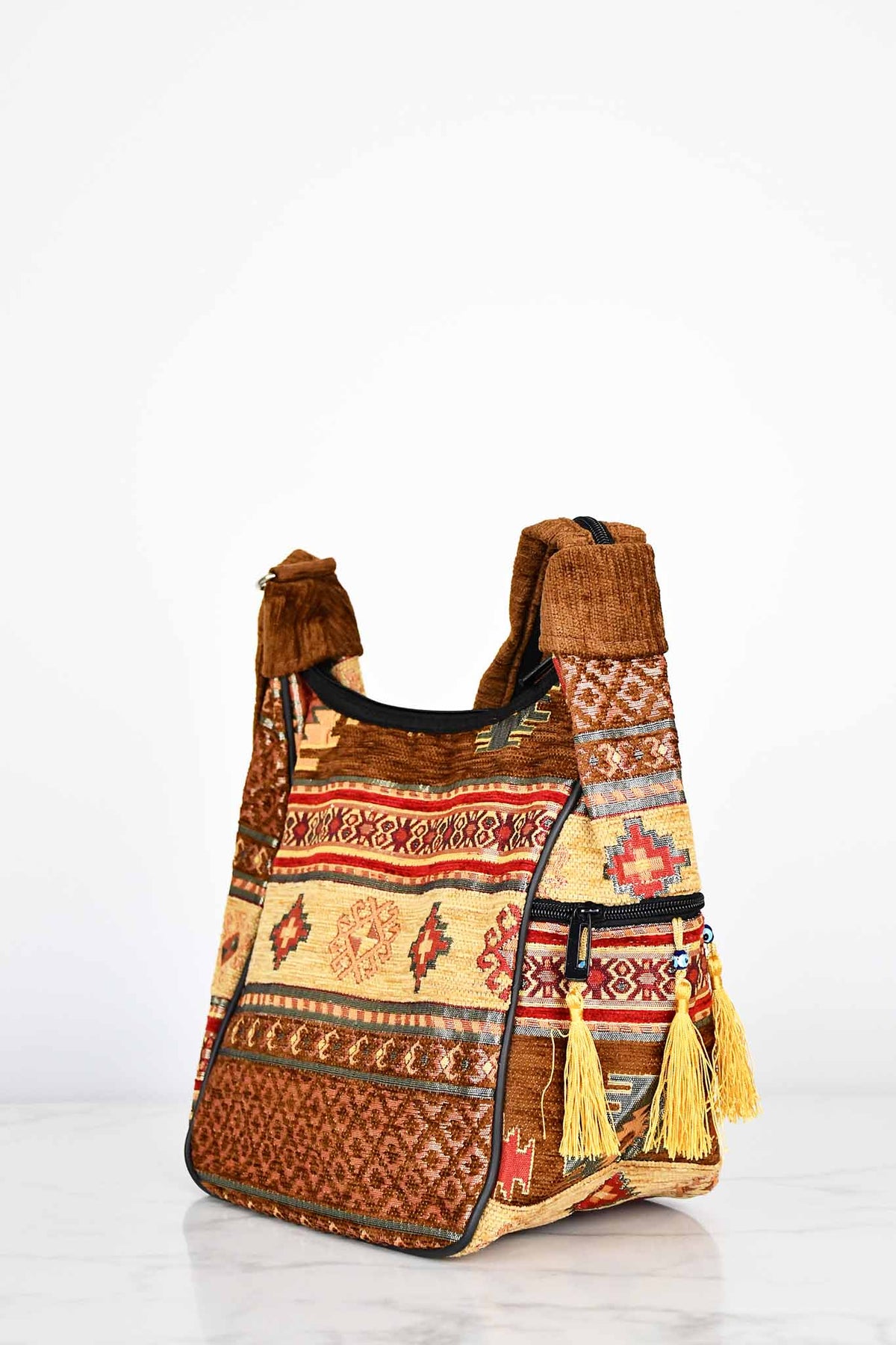 Turkish shoulder bag Aztec brown