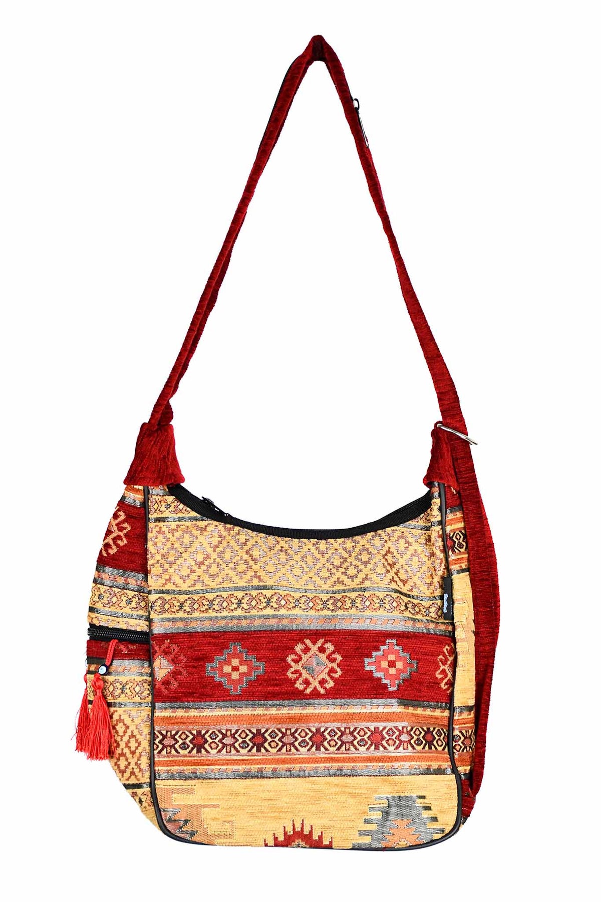 Turkish shoulder bag Aztec red golden