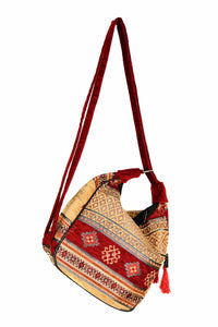 Turkish shoulder bag Aztec red golden