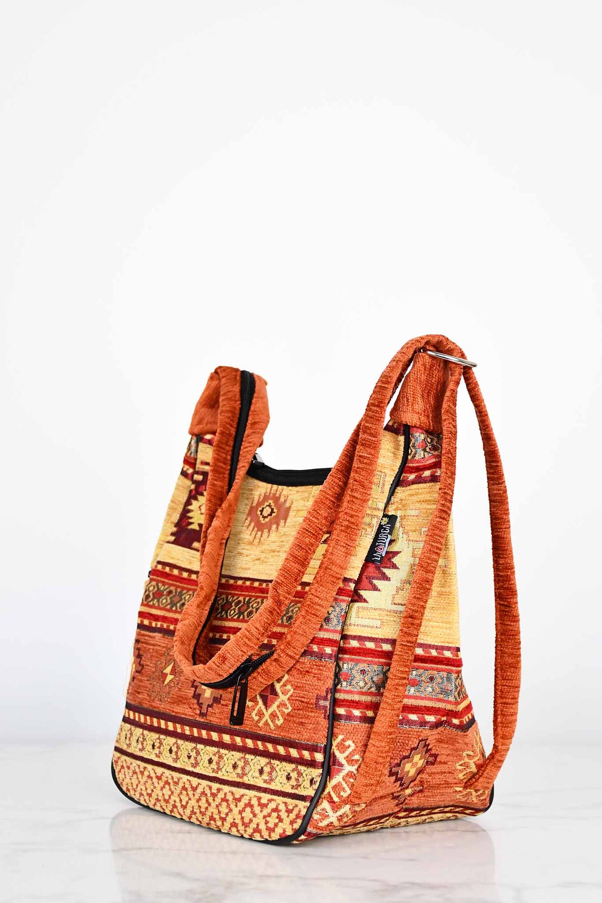 Turkish shoulder bag Aztec rusty golden