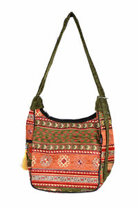 Turkish shoulder bag Aztec rusty green