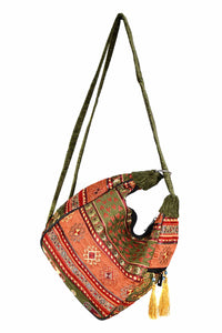 Turkish shoulder bag Aztec rusty green