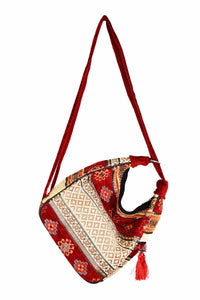 Turkish shoulder bag Aztec red beige