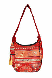 Turkish shoulder bag Aztec red rustic