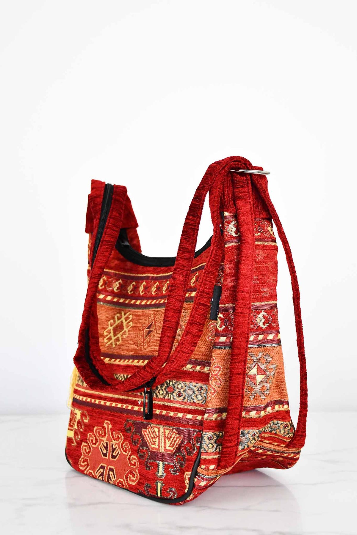 Turkish shoulder bag Aztec red rustic