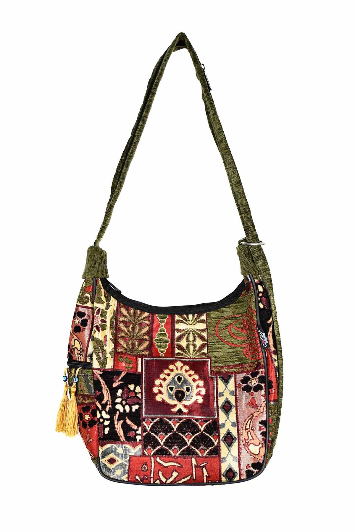 Turkish shoulder bag patchwork green