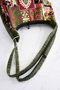 Turkish shoulder bag patchwork green