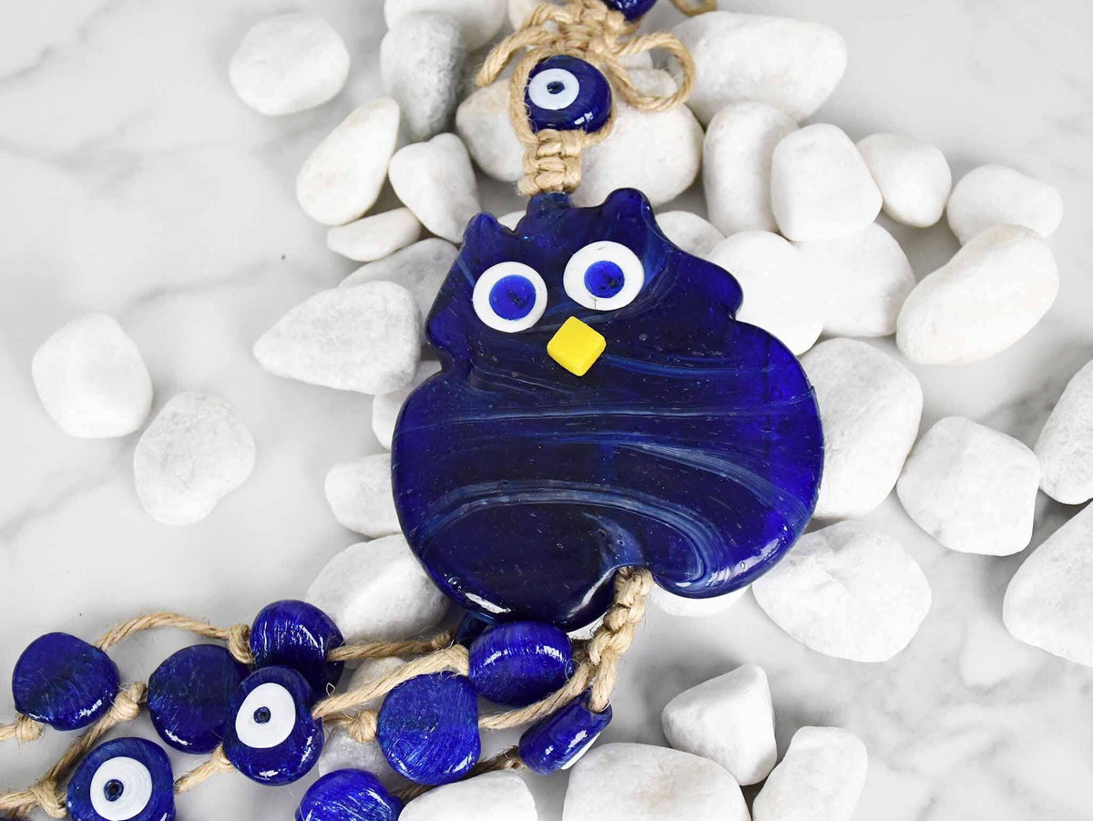 Evil Eye Wall Hanging Long Owl Ornament Blue Design 1 Evil Eye Sydney Grand Bazaar 