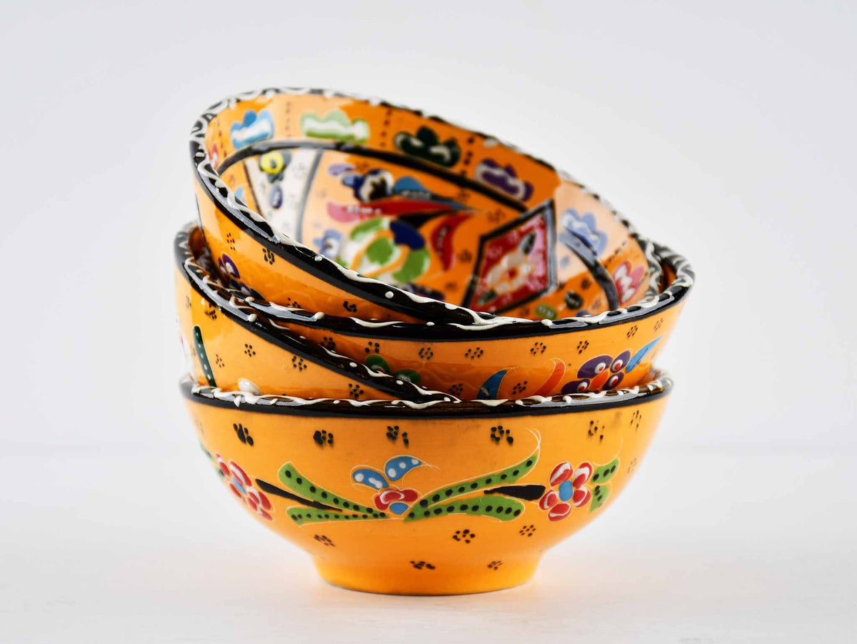 10 cm Turkish Bowls Flower Collection Yellow Ceramic Sydney Grand Bazaar 