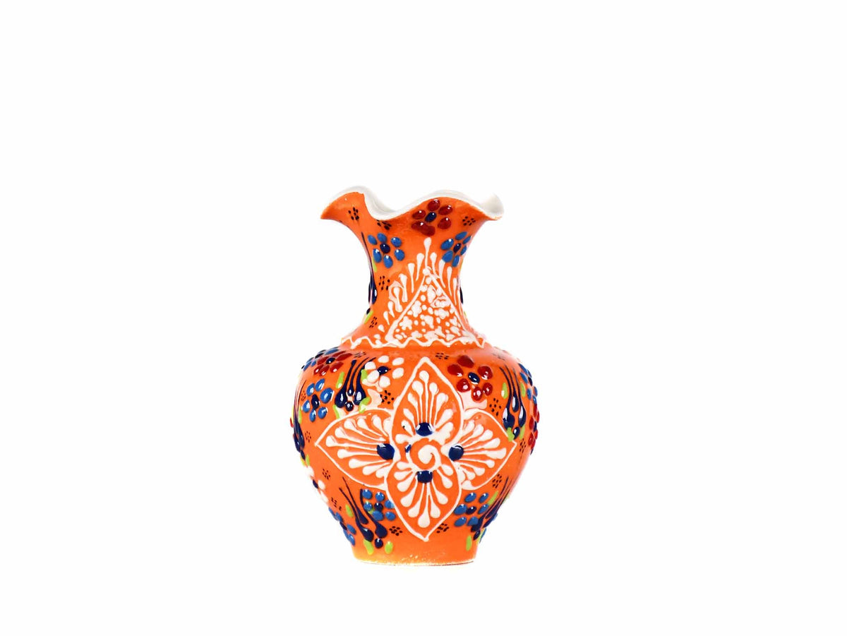 10 cm Turkish Ceramic Vase Dantel Orange Ceramic Sydney Grand Bazaar Design 4 