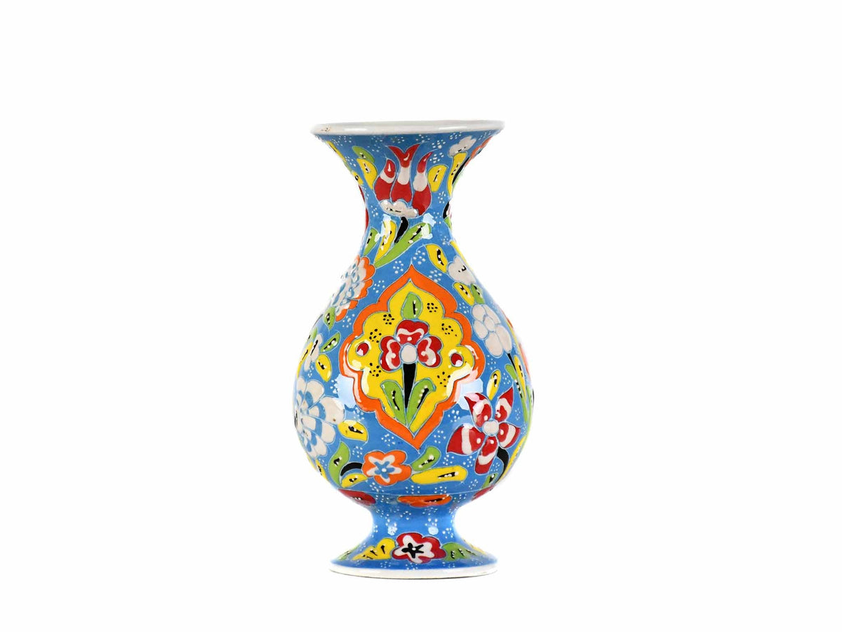 15 cm Turkish Vase Flower Light Blue Design 6 Ceramic Sydney Grand Bazaar 