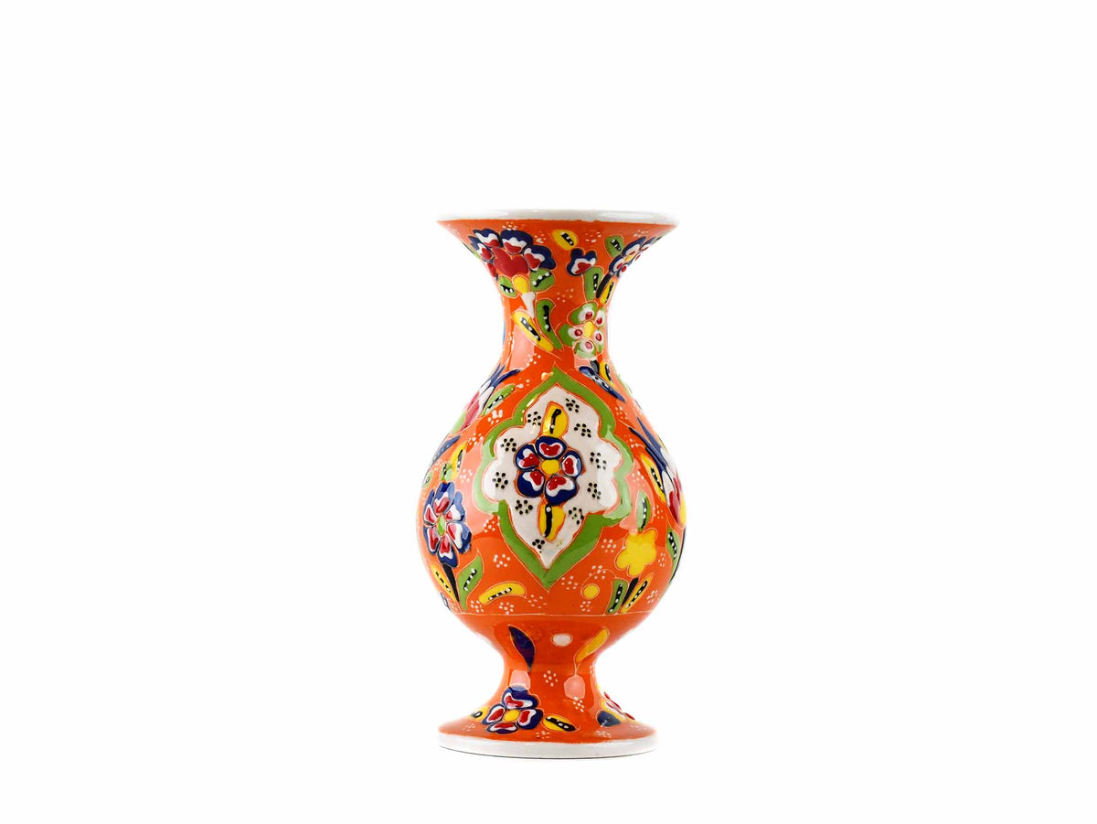 15 cm Turkish Vase Flower Orange Design 4 Ceramic Sydney Grand Bazaar 