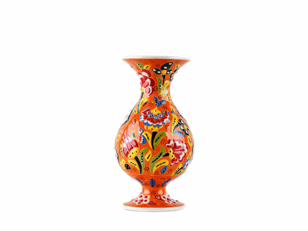 15 cm Turkish Vase Flower Orange Design 5 Ceramic Sydney Grand Bazaar 