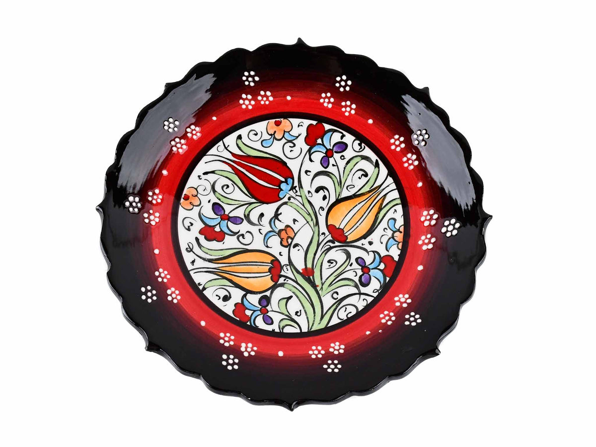 18 cm Turkish Plate Millennium Black Red Ceramic Sydney Grand Bazaar 2 