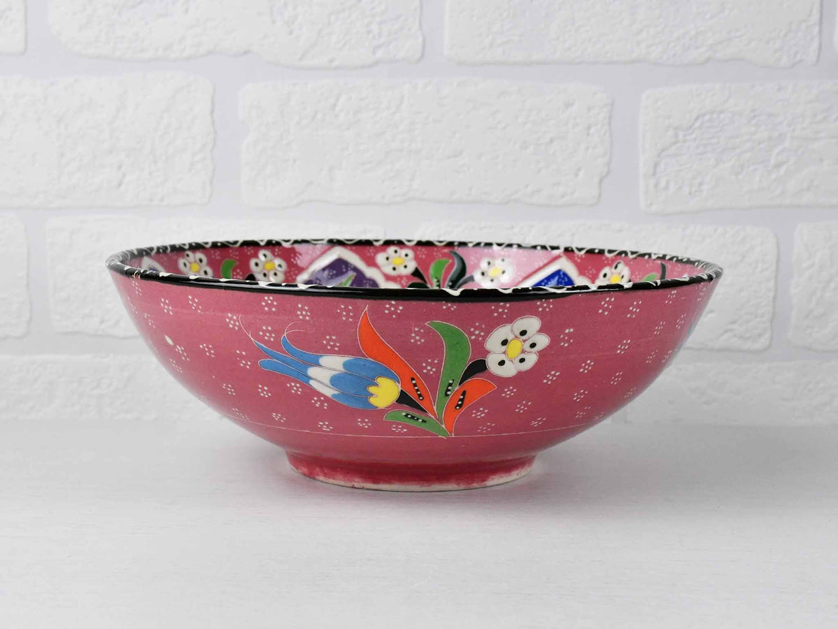 20 cm Turkish Bowl Flower Pink Ceramic Sydney Grand Bazaar 