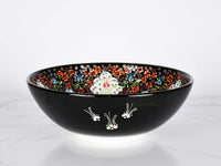 25 cm Turkish Bowls Dantel Collection Black Design 4 Ceramic Sydney Grand Bazaar 