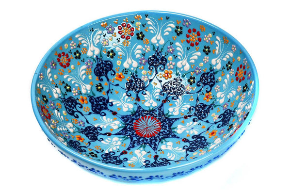 25 cm Turkish Bowls Dantel Light Blue Ceramic Sydney Grand Bazaar 