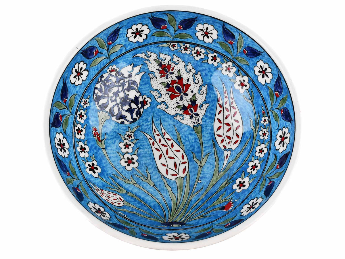 25 cm Turkish Ceramic Bowl Iznik Collection Flower Turquoise Ceramic Sydney Grand Bazaar 